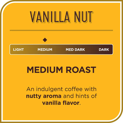 Vanilla Nut Flavored Medium Roast Coffee Pods - 100 Count - Recyclable Single-Serve Coffee Pods