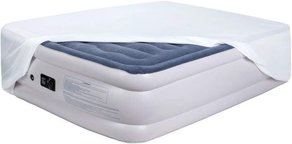 Fitted Sheet for Air Mattress Inflate without Disassembly Convenient & Firm Deep up to 21" White -Twin XL