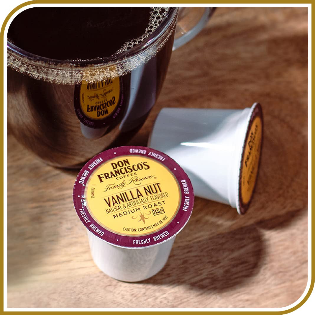 Vanilla Nut Flavored Medium Roast Coffee Pods - 100 Count - Recyclable Single-Serve Coffee Pods